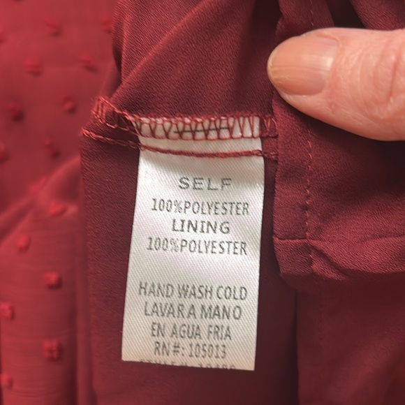 Andree by Unit Dot Blouse Maroon/Burgundy Medium - Picture 8 of 10